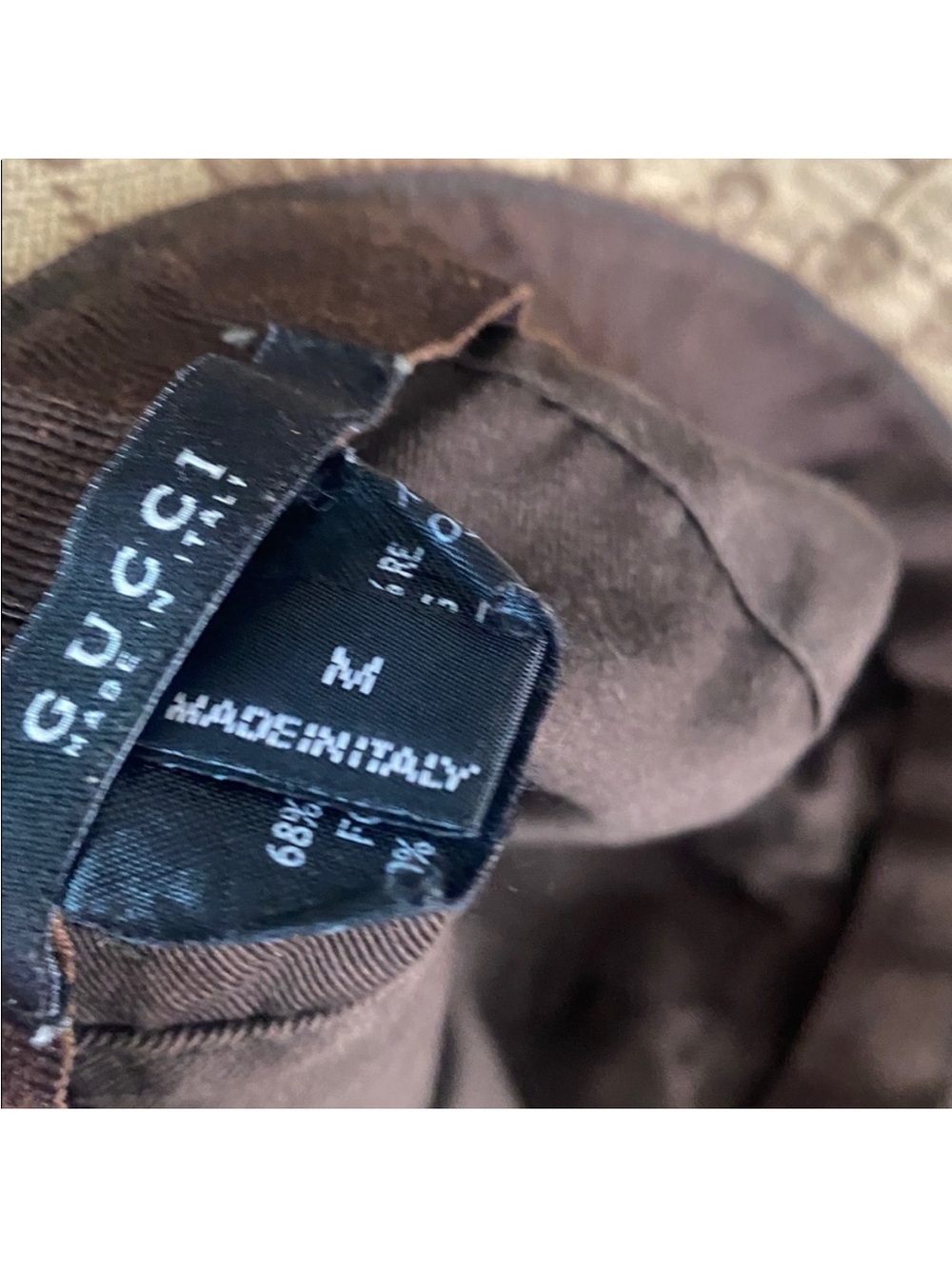Gucci Beige & Brown GG Canvas Hat with Green and Red Stripe - Picture 3 of 3